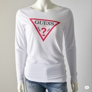 🌼 White Guess Long Sleeve Top